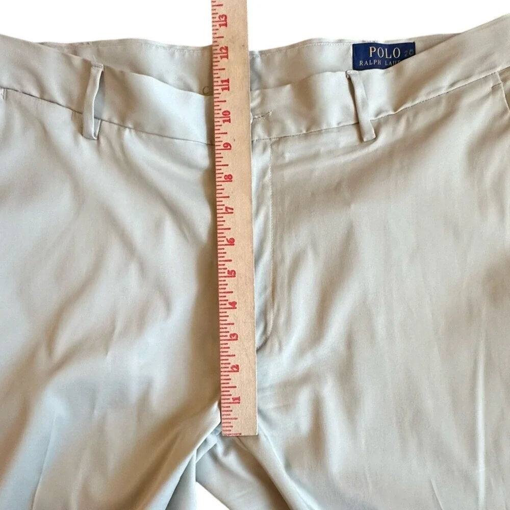 Polo Ralph Lauren Performance Pants Men 40x32 Tan Flat‎ Front Trousers